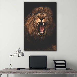Tablou canvas cu leu fioros ANGRY LION