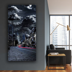 Tablou canvas peisaj nori negrii furtuna oras intunecat DARKNESS STORM CITY