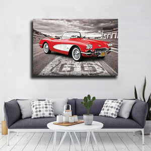Tablou canvas american car RED CORVETTE
