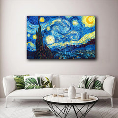 Tablou Canvas Abstract Pictura Noapte Instelată Van Gogh pentru Living sau Dormitor Pânză Canvas Ramă de Lemn Calitate Superioară WallDecor