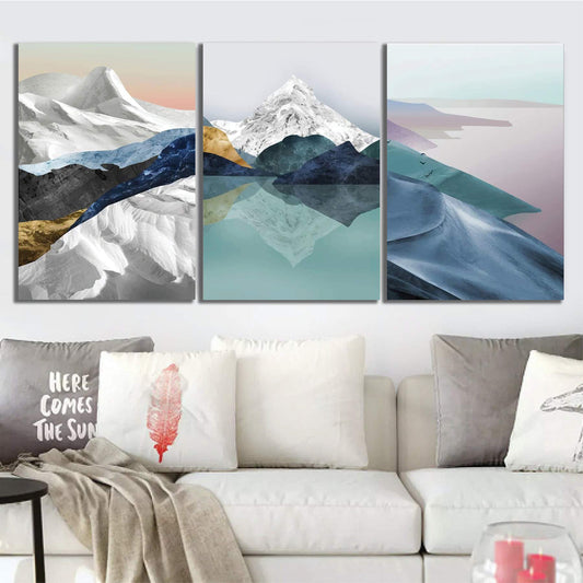 Set tablouri canvas abstract munte ROCKY MOUNTAIN