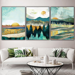 set Tablouri Canvas decorare living culori vii Natura Abstracta Design interior decoratiuni casa dormitor Panză Canvas Premium SUNNY PLAINS