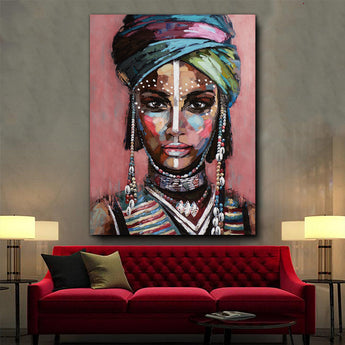 Tablou canvas afro portret abstract modern colorful AFRICAN ART WOMAN MUSE FAYOLA
