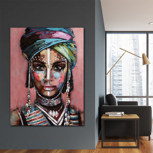 Tablou canvas afro portret abstract modern colorful AFRICAN ART WOMAN MUSE FAYOLA