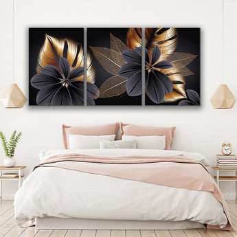 Set 3 tablouri canvas flori moderne minimaliste MODEL 49