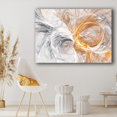 Tablou Canvas Moural Auriu Gri Si Alb Model Abstract Interior Modern, Decor Living sau Dormitor, Ramă de Lemn de Calitate Superioara Walldecor