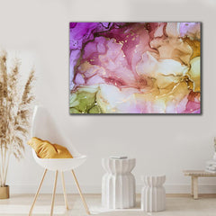 Tablou Canvas Abstract Modern design interior elegant Gresie roz Auriu Living sau dormitor Rama de Lemn de Calitate fractals model 88